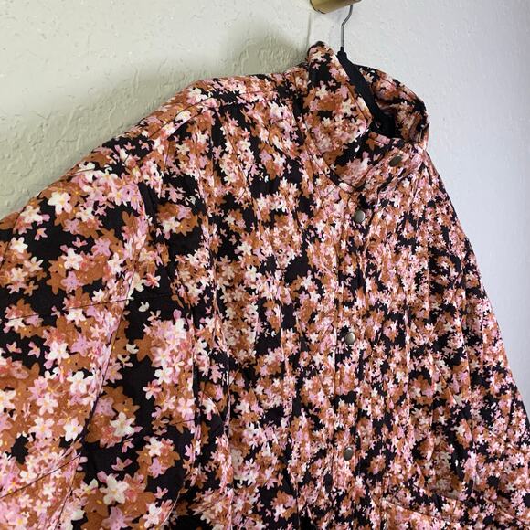 SOCIAL STANDARD By Sanctuary Coat M Jacket Quilted Twill Floral Mock Ne… - Picture 8 of 14